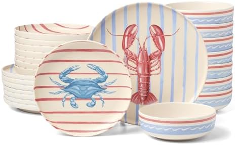 24 Seven Wharfside Melamine 24-Piece Dinnerware Set for 8