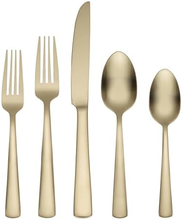 Aptitude Champagne Satin 20-Piece Silverware Set for 4