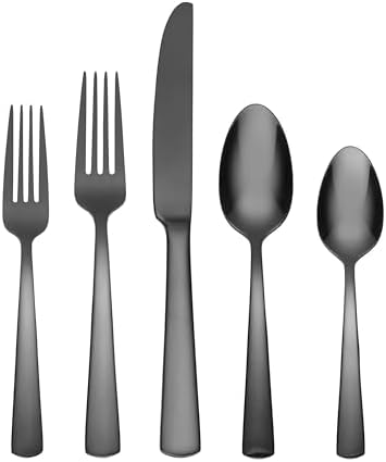 Aptitude Midnight Glossy 20-Piece Silverware Set for 4
