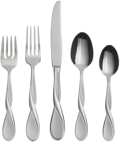 Aquarius Satin 5-Piece 18/10 Silverware Set for 1