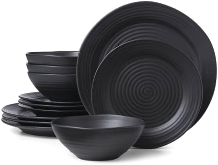Black Ridge 12-Piece Dinnerware Set