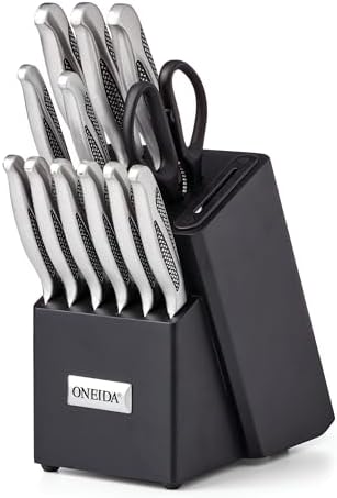 Crosshatch 14-Piece Kitchen Knife Set with Block