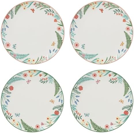 First Blooms 4-Piece Accent Plates, Appetizer Plate Set for 4