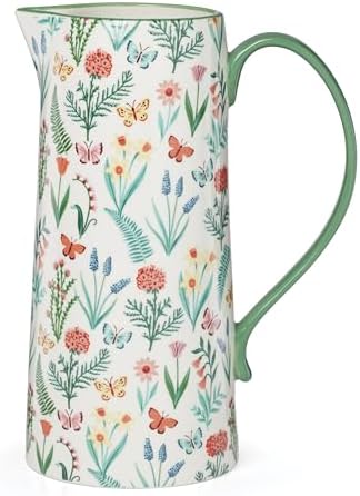 First Blooms Ceramic Pitcher, 50oz