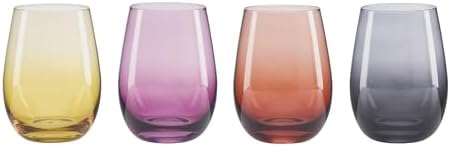 Golden Hour Stemless Wine Glasses, Set of 4