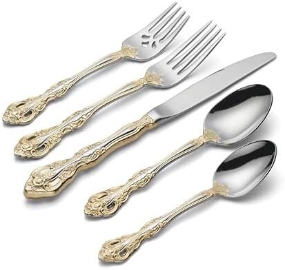 Golden Michelangelo 5-Piece Fine Flatware Set, Service for 1