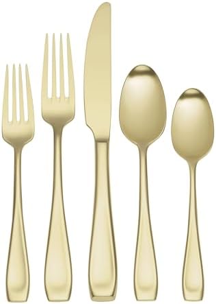 Moda Champagne Satin 20-Piece Silverware Set for 4