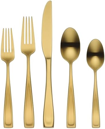 Moda Gold Satin 20-Piece 18/10 Silverware Set for 4