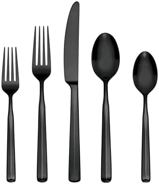 Ryder Black Satin 20-Piece 18/0 Silverware Set for 4