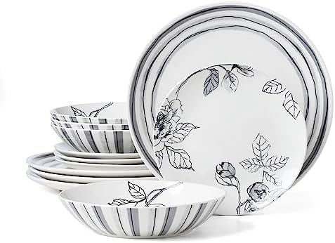 Sketchbook 12-Piece Dinnerware Set, White