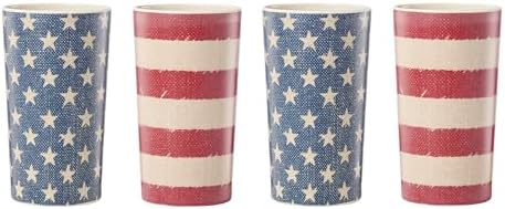 Vintage Americana Melamine Tumblers, 16oz, 4th of July Set of 4