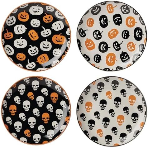 Vintro Halloween 4-Piece Accent Plates, Appetizer Plate Set for 4