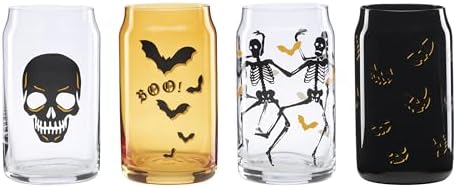 Vintro Halloween Can Cooler Glasses, 16oz, Set of 4