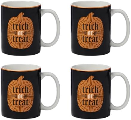Vintro Halloween Porcelain Mug Set for 4, 10oz