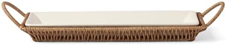 Willow and White Stoneware Serving Tray with Server